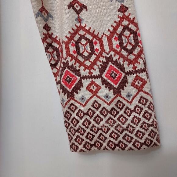 Anthropologie One September Solstice Night Knit Boho Aztec Open Cardigan Sweater - Picture 6 of 12